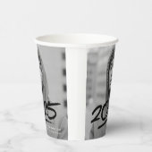 黒モダン破線2025写真卒業 紙コップ (右)
