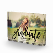 黒モダン筆で書いたスクリプトの卒業生 フォトブロック (右)