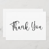 黒モダン筆書 サンキューカード (正面/裏面)