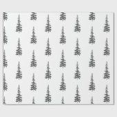 黒モダン素朴い森の木の贈り物 ラッピングペーパー (フラット)