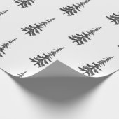 黒モダン素朴い森の木の贈り物 ラッピングペーパー (角)