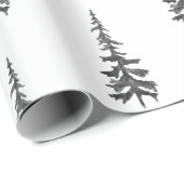 黒モダン素朴い森の木の贈り物 ラッピングペーパー (ロールコーナー)