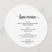 黒モダン素朴文字結婚のバー メニュー (正面/裏面)