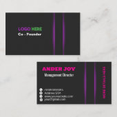 黒モダン紫プロフェッショナル 名刺 (正面/裏面)