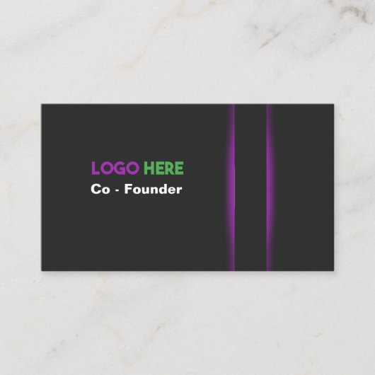 黒モダン紫プロフェッショナル 名刺 (正面)