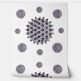 黒モダン紫抽象芸術パターエレガントン白 壁紙