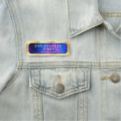 黒モダン紫色の宇宙星雲 名札 (インサイチュ)