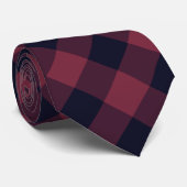黒モダン紫色の赤チェック付きネックタイ ネクタイ (ロール)