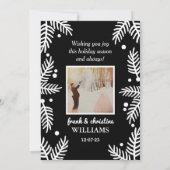 黒モダン結婚したのクリ結婚スマス写真 シーズンカード (裏面)