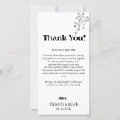 黒モダン結婚位設定サンキューカード (正面)