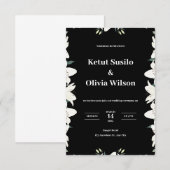 黒モダン結婚式招待状 招待状 (正面/裏面)