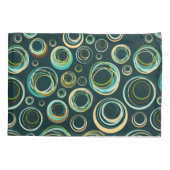 黒モダン緑と青の抽象芸術円 枕カバー (裏面)