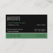 黒モダン緑ホワイトシンプルプロフェッショナル 名刺 (裏面)