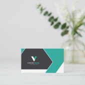 黒モダン緑 名刺 (スタンド正面)