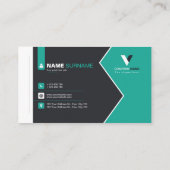 黒モダン緑 名刺 (裏面)