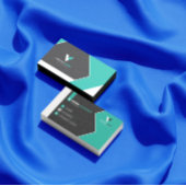 黒モダン緑 名刺