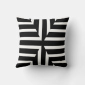 黒モダン線と白のジオメトリック線 クッション (裏面)