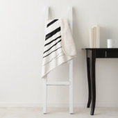 黒モダン線と白の線抽象芸術アート シェルパブランケット (インサイチュ)