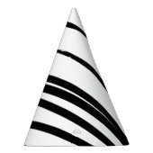 黒モダン線と白の線抽象芸術アート パーティーハット (右)