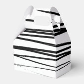 黒モダン線と白の線抽象芸術アート フェイバーボックス (裏面サイド)