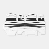 黒モダン線と白の線抽象芸術アート フェイバーボックス (折り畳みなし)