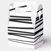 黒モダン線と白の線抽象芸術アート フェイバーボックス (オープン)