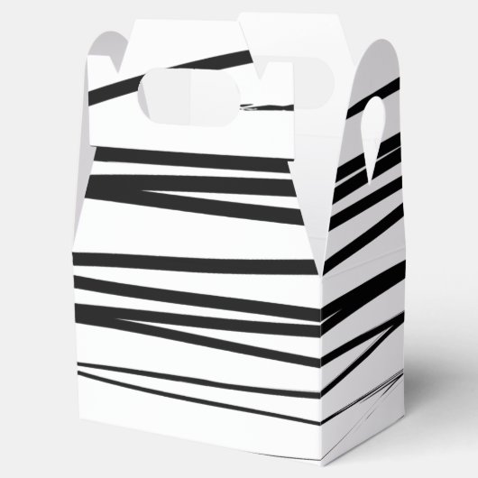 黒モダン線と白の線抽象芸術アート フェイバーボックス (オープン)