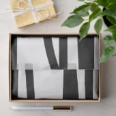 黒モダン線と白の線抽象芸術アート 薄葉紙 (ギフト)