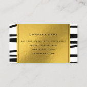 黒モダン線と金ゴールド線の抽象芸術アート 名刺 (裏面)