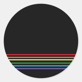 黒モダン線の虹 ラウンドシール