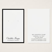 黒モダン縁どジュエリーイヤリング表示カード (正面&裏面)