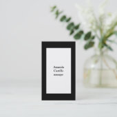 黒モダン縁ど白 名刺 (スタンド正面)