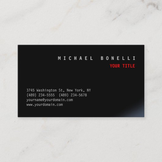 黒モダン美学プロフェッショナル名刺 名刺 (正面)