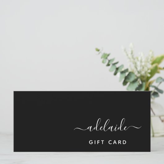 黒モダン美容師エレガントギフト証書 (スタンド正面)