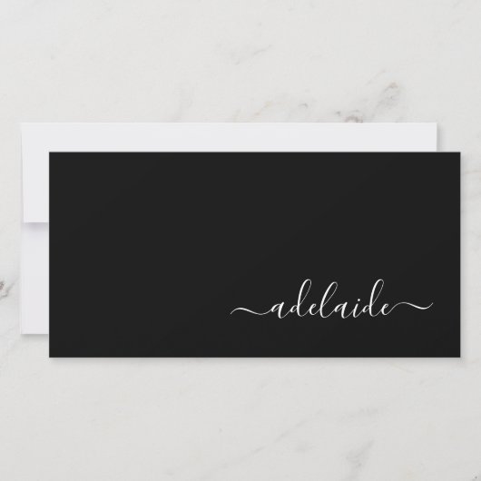 黒モダン美容師スクリプトギフト証明書 (正面)