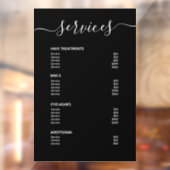 黒モダン美容師価格表サービス・メニュー ウィンドウサイン (シート2)