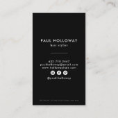 黒モダン美容師写エレガント真シンプル 名刺 (裏面)