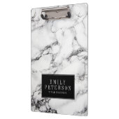 黒モダン背景の白い大理石の石 クリップボード (左)