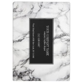 黒モダン背景の白い大理石の石 クリップボード (裏面)