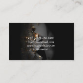 黒モダン背景（六角形） 名刺 (裏面)