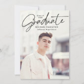 黒モダン脚本2写真卒業パーティー 招待状 (正面)