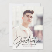 黒モダン脚本2写真卒業パーティー 招待状 (正面)