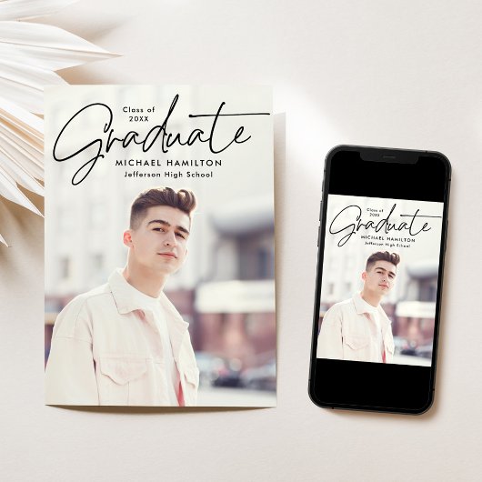 黒モダン脚本2写真卒業パーティー 招待状