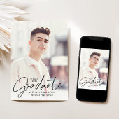 黒モダン脚本2写真卒業パーティー 招待状