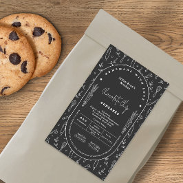 黒モダン自家製ベーカリーコテージローレーベル 長方形シール