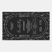 黒モダン自家製ベーカリーコテージローレーベル 長方形シール (正面)