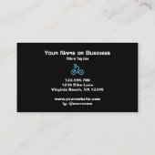 黒モダン自転車サイクリストの青い自転車シンボル 名刺 (裏面)