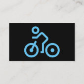 黒モダン自転車サイクリストの青い自転車シンボル 名刺 (裏面)