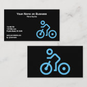 黒モダン自転車サイクリストの青い自転車シンボル 名刺 (正面/裏面)
