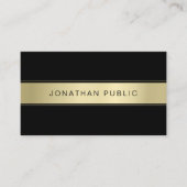 黒モダン色および金ゴールドクリーンデザインテンプレート カッコいい 名刺 (正面)